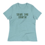 Women's relaxed fit and smooth fabric tee "SAVE THE EARTH"