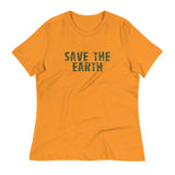 Women's relaxed fit and smooth fabric tee "SAVE THE EARTH"