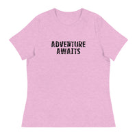 Women's Relaxed T-ShirtWomen's relaxed softest and most comfortable t-shirt you'll ever own. "ADVENTURE AWAITS"