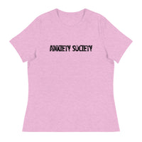 Women's Relaxed T-Shirt - probably the most comfortable t-shirt you will own. Soft and smooth fabric "ANXIETY SOCIETY"