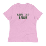 Women's relaxed fit and smooth fabric tee "SAVE THE EARTH"