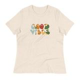 Women's relaxed softest and most comfortable t-shirt you'll ever own. "GOOD VIBES"