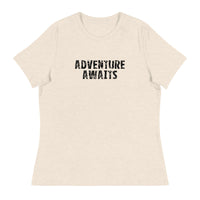 Women's Relaxed T-ShirtWomen's relaxed softest and most comfortable t-shirt you'll ever own. "ADVENTURE AWAITS"