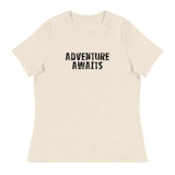 Women's Relaxed T-ShirtWomen's relaxed softest and most comfortable t-shirt you'll ever own. "ADVENTURE AWAITS"