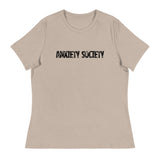 Women's Relaxed T-Shirt - probably the most comfortable t-shirt you will own. Soft and smooth fabric "ANXIETY SOCIETY"