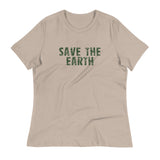 Women's relaxed fit and smooth fabric tee "SAVE THE EARTH"