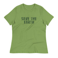 Women's relaxed fit and smooth fabric tee "SAVE THE EARTH"