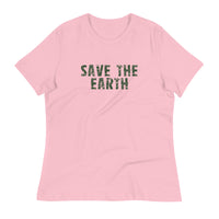 Women's relaxed fit and smooth fabric tee "SAVE THE EARTH"