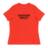 Women's Relaxed T-ShirtWomen's relaxed softest and most comfortable t-shirt you'll ever own. "ADVENTURE AWAITS"