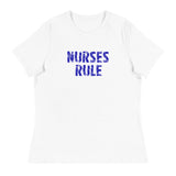 Women's relaxed softest and most comfortable t-shirt you'll ever own. "NURSES RULE"