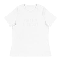 Women's Relaxed T-Shirt that just might be the softest and most comfortable women's t-shirt you'll ever own. "FINALLY A BADDY" "