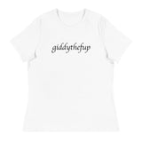 Softest and most comfortable Women's Relaxed T-Shirt "Giddythefup"