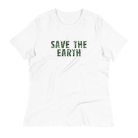 Women's relaxed fit and smooth fabric tee "SAVE THE EARTH"