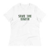 Women's relaxed fit and smooth fabric tee "SAVE THE EARTH"